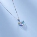 A31255 s925 sterling silver trendy glass pendant necklace