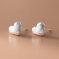 A40803 s925 sterling silver heart stud simple sweet trendy earrings