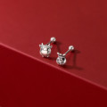 A31603 s925 sterling silver silver earrings