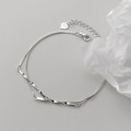 A36959 s925 sterling silver simple weave women chic charm bracelet
