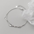 A36959 s925 sterling silver simple weave women chic charm bracelet