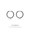 A37556 sterling silver simple black fashion elegant earrings