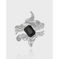A37590 rhinestone cubic zirconia s925 sterling silver adjustable ring