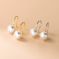 A46421 silver sweet simple natural fresh water pearl ear hook