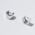 A44457 s925 silver simple trendy geometric circle cute elegant earrings