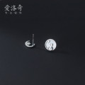 A33277 s925 sterling silver simple asymmetric shell chic sweet cute earrings