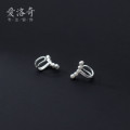 A33188 s925 sterling silver clipon trendy simple pearl chic sweet earrings