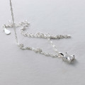 A39058 s925 sterling silver square rhinestone design necklace