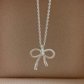 A41959 sterling silver butterfly simple elegant necklace