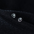 A33936 s925 sterling silver rhinestone cute blue glass earrings