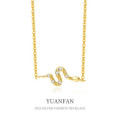 A38589 sterling silver design serpent unique cubic zirconia necklace