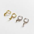 A32826 s925 sterling silver moon earrings