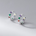 A42873 s925 sterling silver fashion rhinestone heart sweet elegant earrings