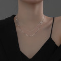 A36909 s925 sterling silver doublelayer necklace