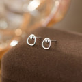 A45107 s925 sterling silver sweet dainty hollowed stud earrings