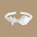 A44282 starfish shell adjustable sterling silver s925 ring