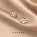 A32339 s925 sterling silver doublelayer fashion chic trendy unique earrings