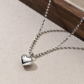 A37508 s925 sterling silver thai heart bead simple design necklace