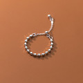 A36295 s925 sterling silver beaded simple trendy adjustable ring