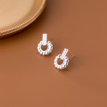 A31558 s925 sterling silver braided twist hollowed cute dangleearrings