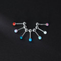 A36713 s925 sterling silver simple circle opal earrings