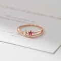 A43110 s925 sterling silver rhinestone stars moon sweet ring