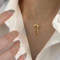 A43709 sterling silver butterfly simple necklace