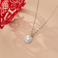 A34555 s925 sterling silver rhinestone silver circle necklace necklace