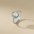 A44187 s925 sterling silver simple fashion trendy oval ring