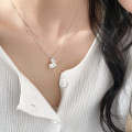 A45992 s925 silver trendy sweet matte finish heart necklace