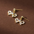 A40679 s925 sterling silver rhinestone butterfly stud earrings pink elegant earrings