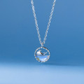 A44247 s925 sterling silver rhinestone sweet necklace