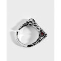 A32655 design vintage red cubiczirconia quality s925 sterling silver adjustable ring