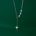 A34097 s925 sterling silver trendy rhinestone necklace