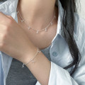 A46164 s925 silver dainty simple twist butterfly necklace