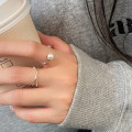 A44310 s925 sterling silver trendy sweet adjustable ring