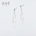 A38315 s925 sterling silver simple fringe string trendy elegant earrings