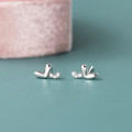 A44534 s925 sterling silver trendy sweet rhinestone heart stud earrings