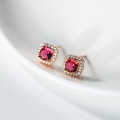 A38510 s925 sterling silver rhinestone stud grade sparkling elegant geometric earrings