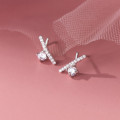 A38509 s925 sterling silver rhinestone stud unique design earrings