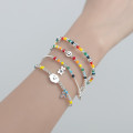 A35023 s925 sterling silver colorful charm bracelet