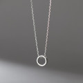 A36754 s925 sterling silver circle hollowed necklace