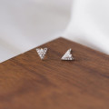 A43557 s925 sterling silver stud sparkling initial rhinestone earrings