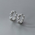 A38329 s925 sterling silver rhombic rhinestone simple earrings