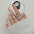 A33515 s925 sterling silver vintage thai silver bar ring