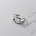 A34390 s925 sterling silver unique geometric ring