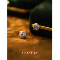 A41621 s925 silver rhombic stud vintage cubic zirconia hot earrings