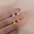 A34894 s925 sterling silver trendy sweet bear earrings