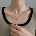 A44244 s925 sterling silver heart sweet elegant necklace