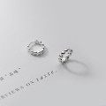 A33717 s925 sterling silver simple chic heartshape trendy circle short earrings
